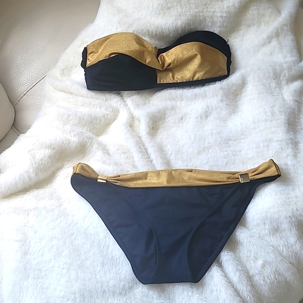 GUESS METALLIC GOLD SWIMSUIT
